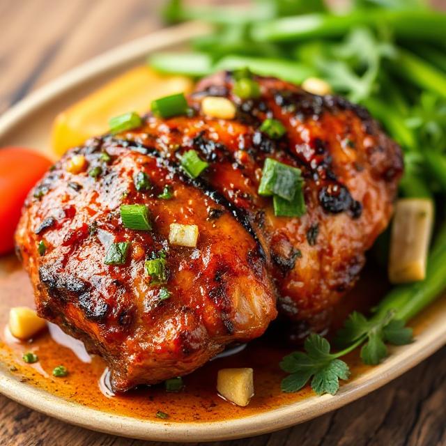 Jerk Chicken - Authentic Jamaican jerk chicken marinated in traditional spices and grilled to perfection