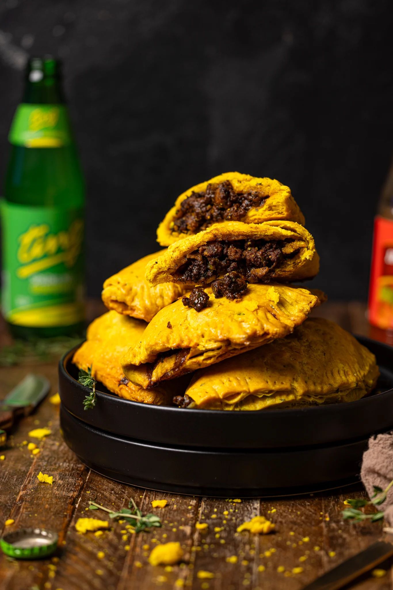 Jamaican Beef Patty - Flaky pastry filled with seasoned ground beef and traditional Jamaican spices